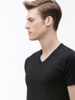 Lacoste Erkek V Yaka Siyah T-Shirt Lacoste Erkek V Yaka Siyah T-Shirt