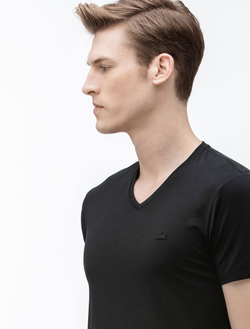 Lacoste Erkek V Yaka Siyah T-Shirt Lacoste Erkek V Yaka Siyah T-Shirt