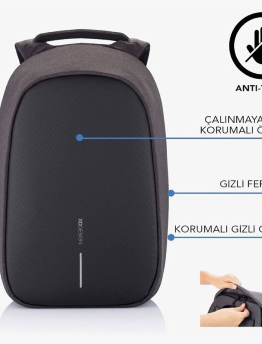 XD Design Bobby Hero Regular Unisex Siyah Sırt Çantası XD Design Bobby Hero Regular Unisex Siyah Sırt Çantası