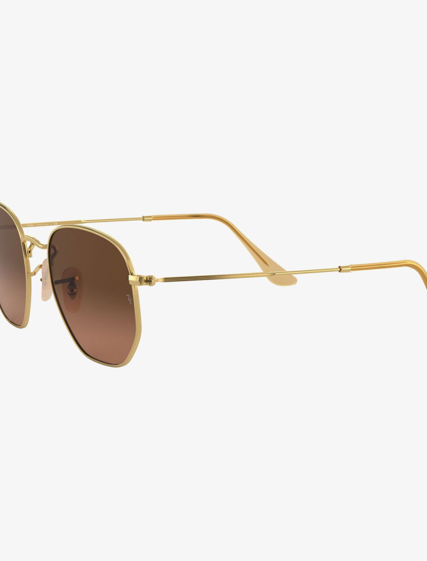 RAY-BAN 0RB3548N Hexagonal Unisex Gold Kahverengi Camlı Güneş Gözlüğü
