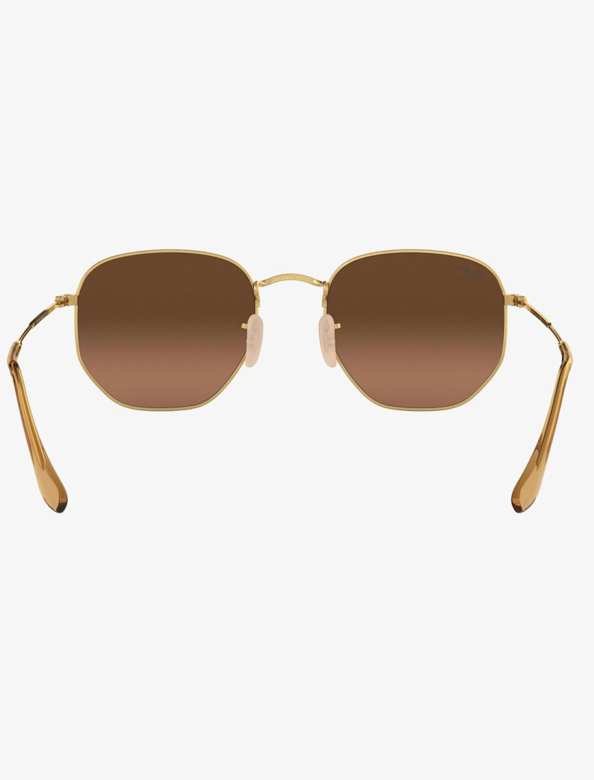 RAY-BAN 0RB3548N Hexagonal Unisex Gold Kahverengi Camlı Güneş Gözlüğü