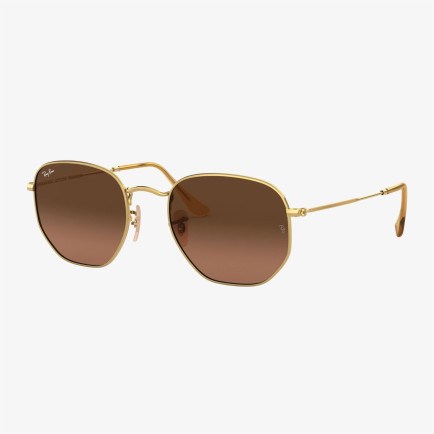 RAY-BAN 0RB3548N Hexagonal Unisex Gold Kahverengi Camlı Güneş Gözlüğü RAY-BAN 0RB3548N Hexagonal Unisex Gold Kahverengi Camlı Güneş Gözlüğü