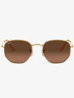 RAY-BAN 0RB3548N Hexagonal Unisex Gold Kahverengi Camlı Güneş Gözlüğü