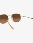 RAY-BAN 0RB3548N Hexagonal Unisex Gold Kahverengi Camlı Güneş Gözlüğü