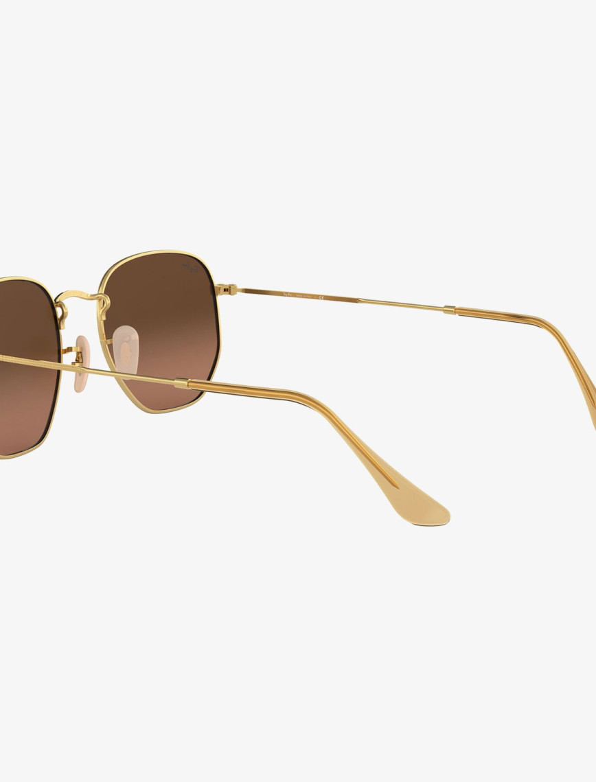 RAY-BAN 0RB3548N Hexagonal Unisex Gold Kahverengi Camlı Güneş Gözlüğü