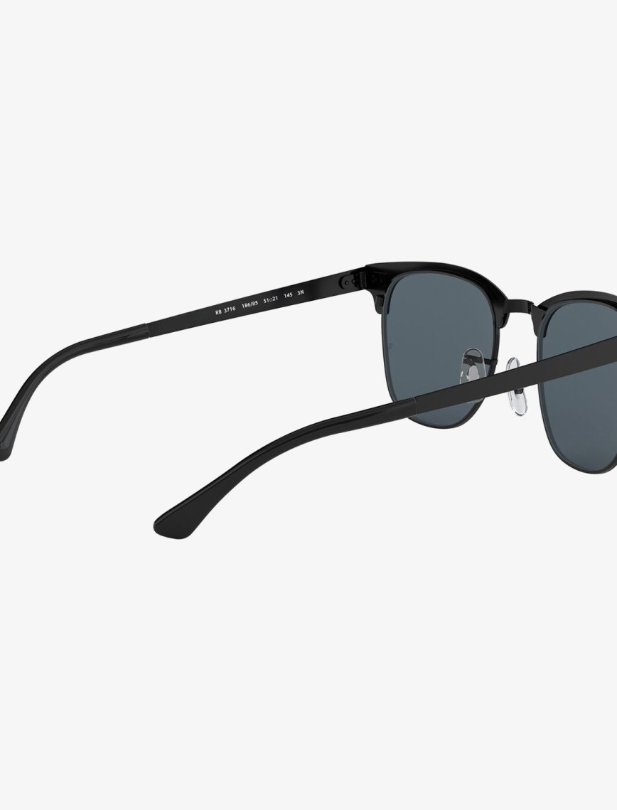 RAY-BAN 0RB3716 Clubmaster Metal Unisex Shiny Siyah Top Mat Güneş Gözlüğü