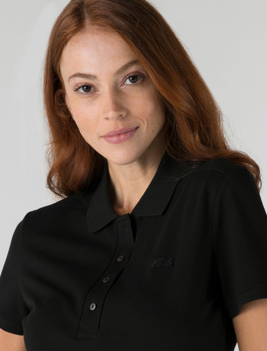 Lacoste L.12.D Kadın Slim Fit Siyah Polo Lacoste L.12.D Kadın Slim Fit Siyah Polo