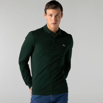 Lacoste Erkek Classic Fit Uzun Kollu Yeşil Polo Lacoste Erkek Classic Fit Uzun Kollu Yeşil Polo