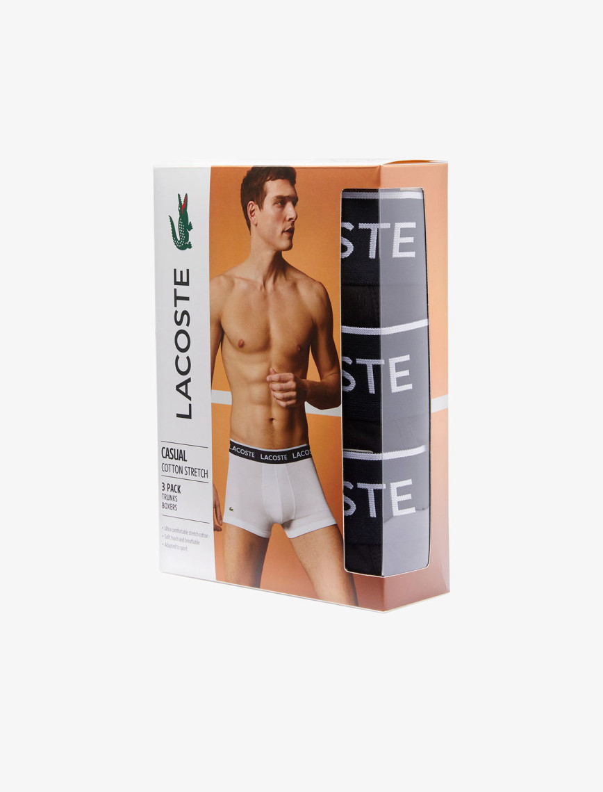 Lacoste Active Erkek 3'lü Siyah Boxer Lacoste Active Erkek 3'lü Siyah Boxer