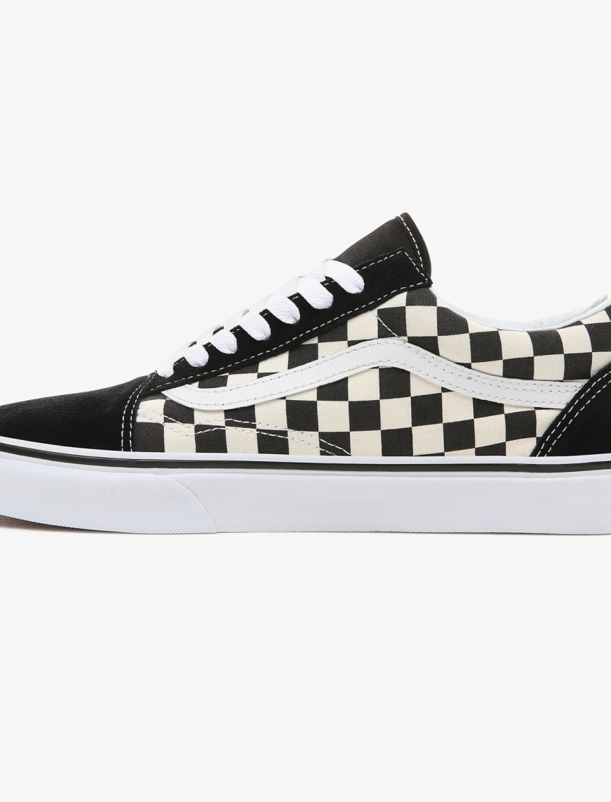 Vans Primary Check Old Skool Siyah - Bej Unisex Sneaker Vans Primary Check Old Skool Siyah - Bej Unisex Sneaker
