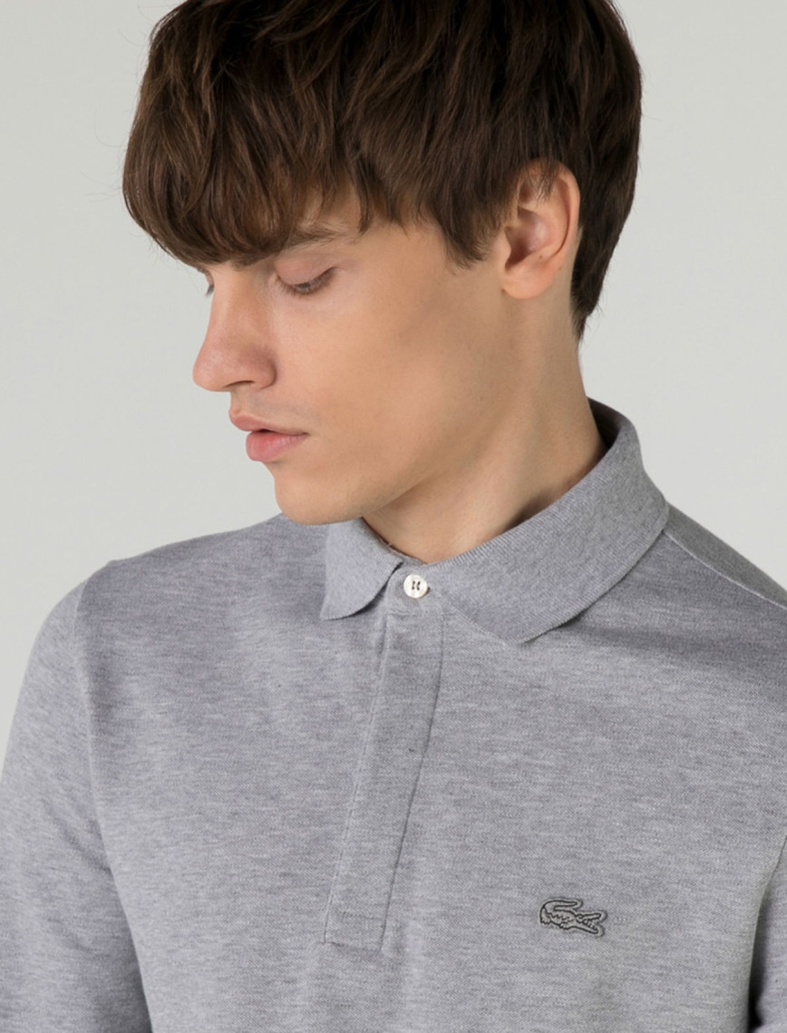 Lacoste Erkek Regular Fit Uzun Kollu Gri Polo Lacoste Erkek Regular Fit Uzun Kollu Gri Polo
