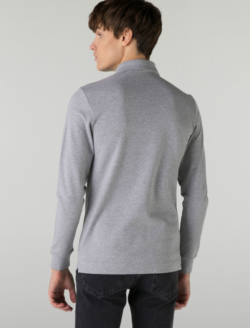 Lacoste Erkek Regular Fit Uzun Kollu Gri Polo Lacoste Erkek Regular Fit Uzun Kollu Gri Polo