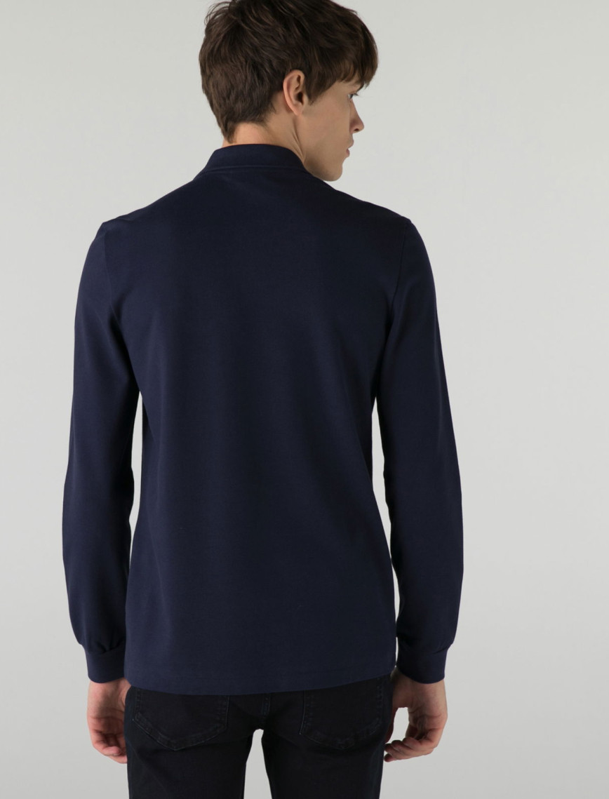 Lacoste Erkek Classic Fit Uzun Kollu Lacivert Polo Lacoste Erkek Classic Fit Uzun Kollu Lacivert Polo