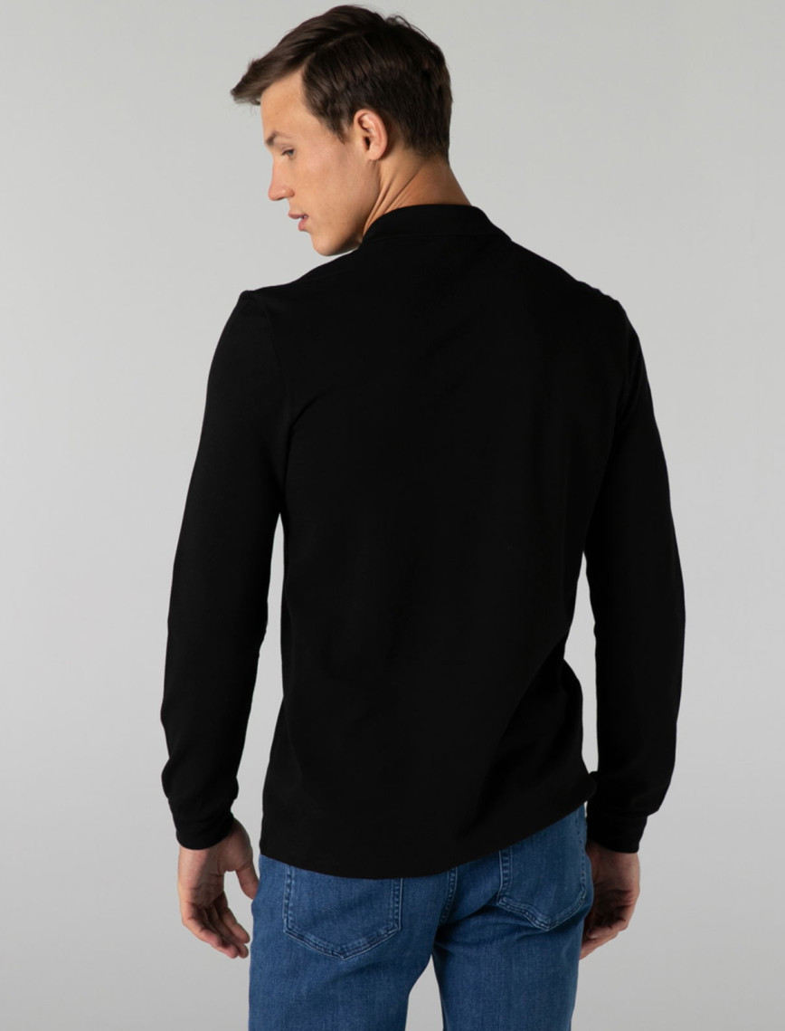 Lacoste Erkek Classic Fit Uzun Kollu Siyah Polo Lacoste Erkek Classic Fit Uzun Kollu Siyah Polo