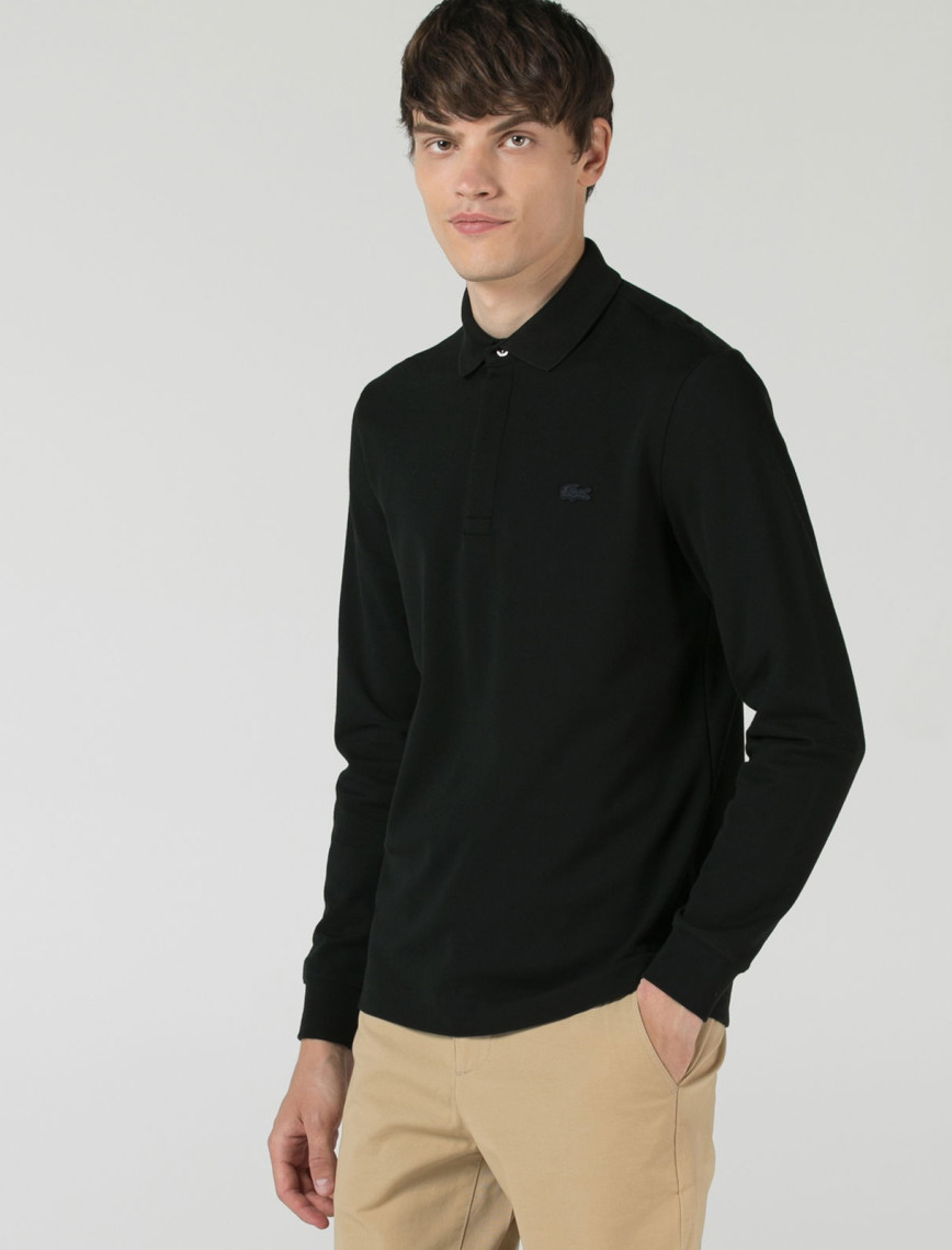 Lacoste Erkek Regular Fit Uzun Kollu Siyah Paris Polo Lacoste Erkek Regular Fit Uzun Kollu Siyah Paris Polo