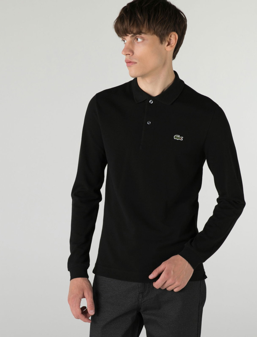 Lacoste L.12.12 Erkek Slim Fit Uzun Kollu Siyah Polo Lacoste L.12.12 Erkek Slim Fit Uzun Kollu Siyah Polo