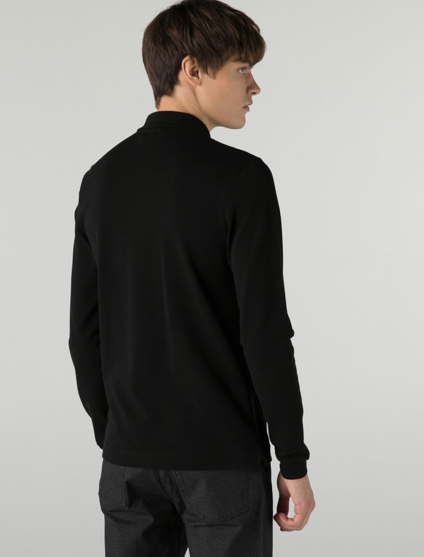 Lacoste L.12.12 Erkek Slim Fit Uzun Kollu Siyah Polo Lacoste L.12.12 Erkek Slim Fit Uzun Kollu Siyah Polo
