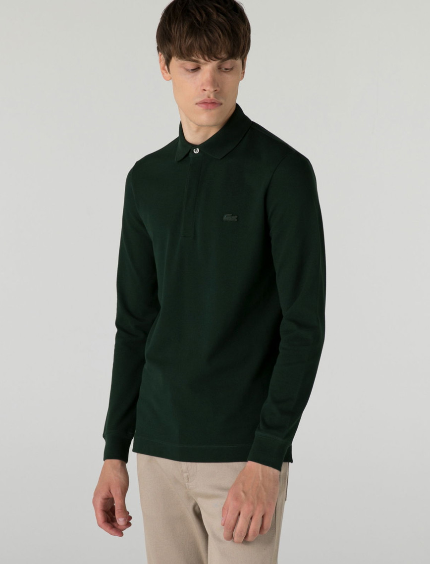 Lacoste Erkek Regular Fit Uzun Kollu Yeşil Paris Polo Lacoste Erkek Regular Fit Uzun Kollu Yeşil Paris Polo