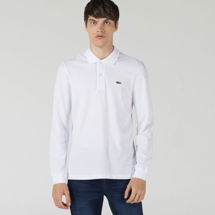Lacoste Erkek Classic Fit Uzun Kollu Beyaz Polo
