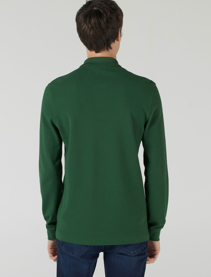 Lacoste Erkek Classic Fit Uzun Kollu Yeşil Polo Lacoste Erkek Classic Fit Uzun Kollu Yeşil Polo