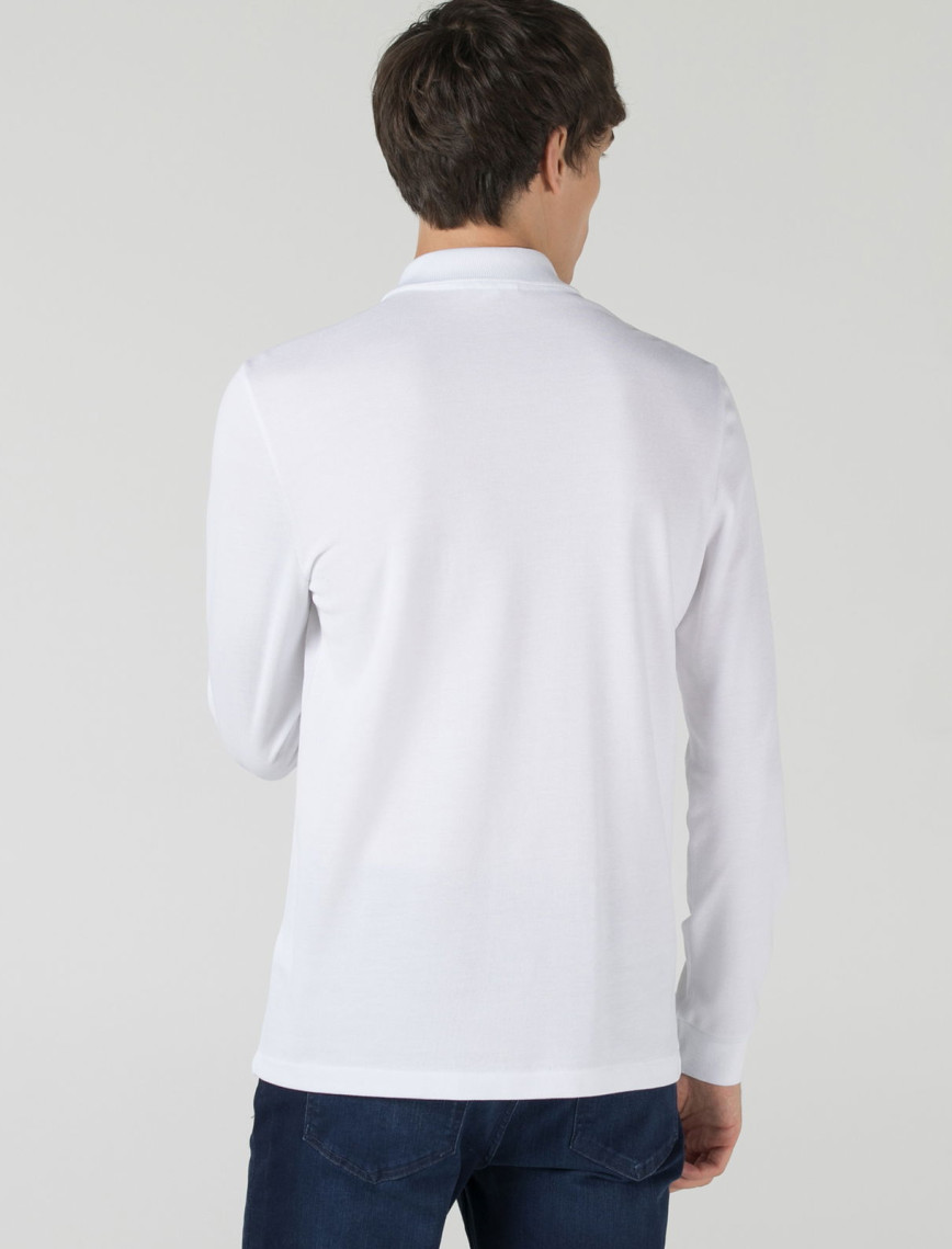 Lacoste Erkek Classic Fit Uzun Kollu Beyaz Polo Lacoste Erkek Classic Fit Uzun Kollu Beyaz Polo