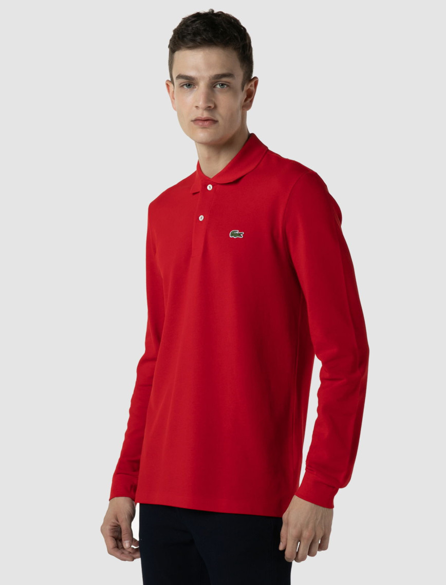 Lacoste Erkek Classic Fit Uzun Kollu Kırmızı Polo Lacoste Erkek Classic Fit Uzun Kollu Kırmızı Polo