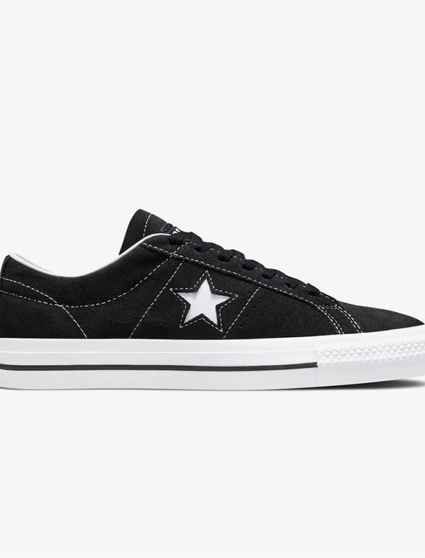 Converse One Star Pro Low Unisex Siyah Deri Sneaker Converse One Star Pro Low Unisex Siyah Deri Sneaker