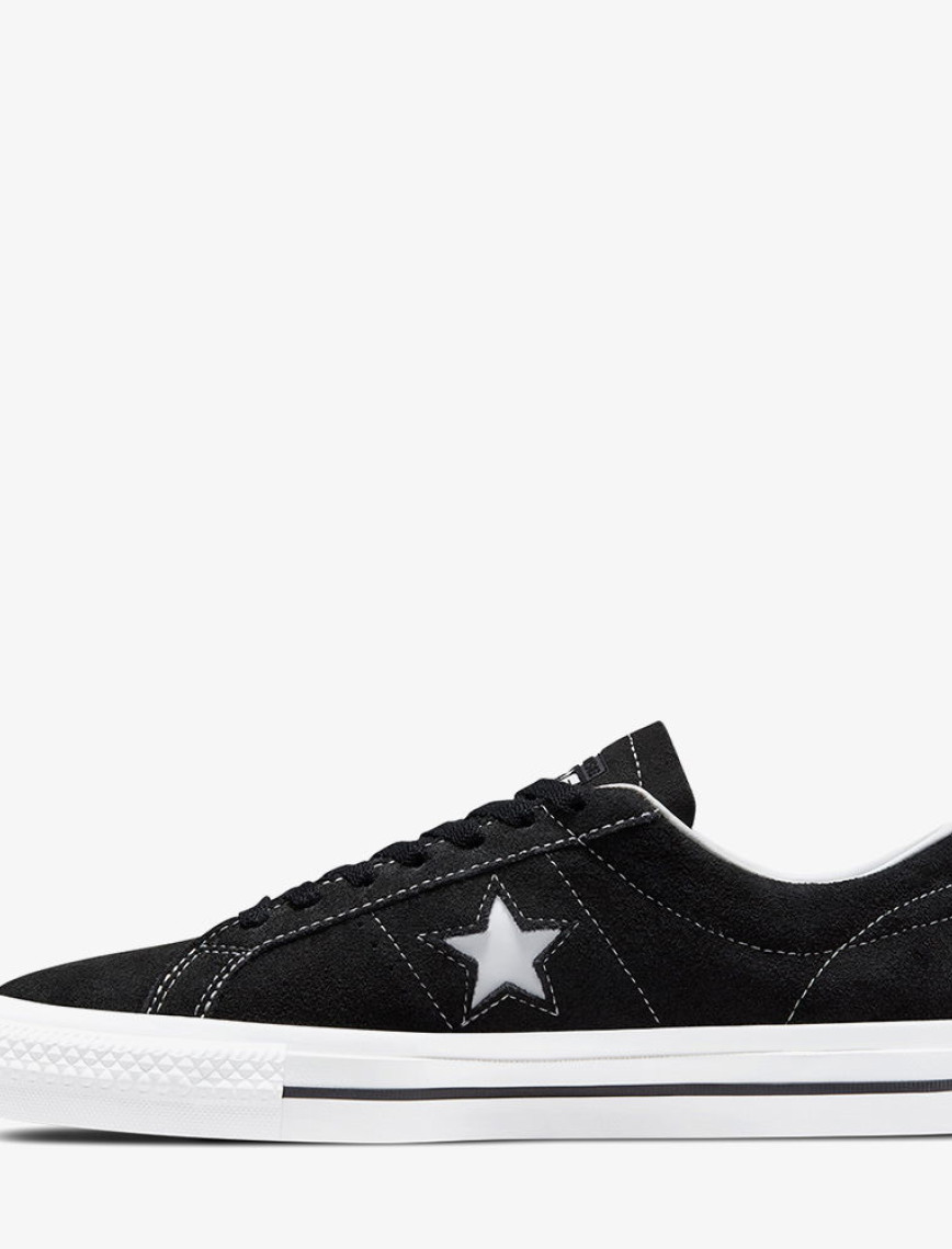 Converse One Star Pro Low Unisex Siyah Deri Sneaker Converse One Star Pro Low Unisex Siyah Deri Sneaker