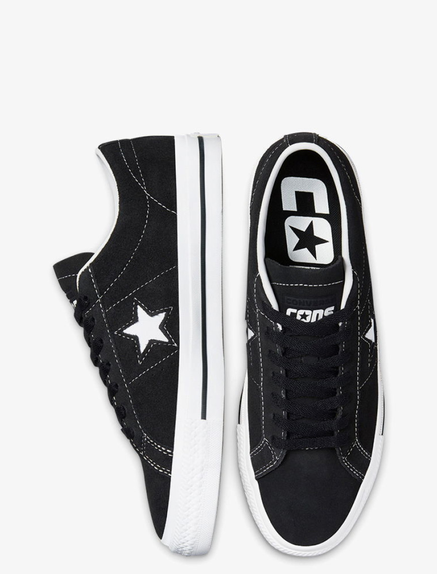 Converse One Star Pro Low Unisex Siyah Deri Sneaker Converse One Star Pro Low Unisex Siyah Deri Sneaker
