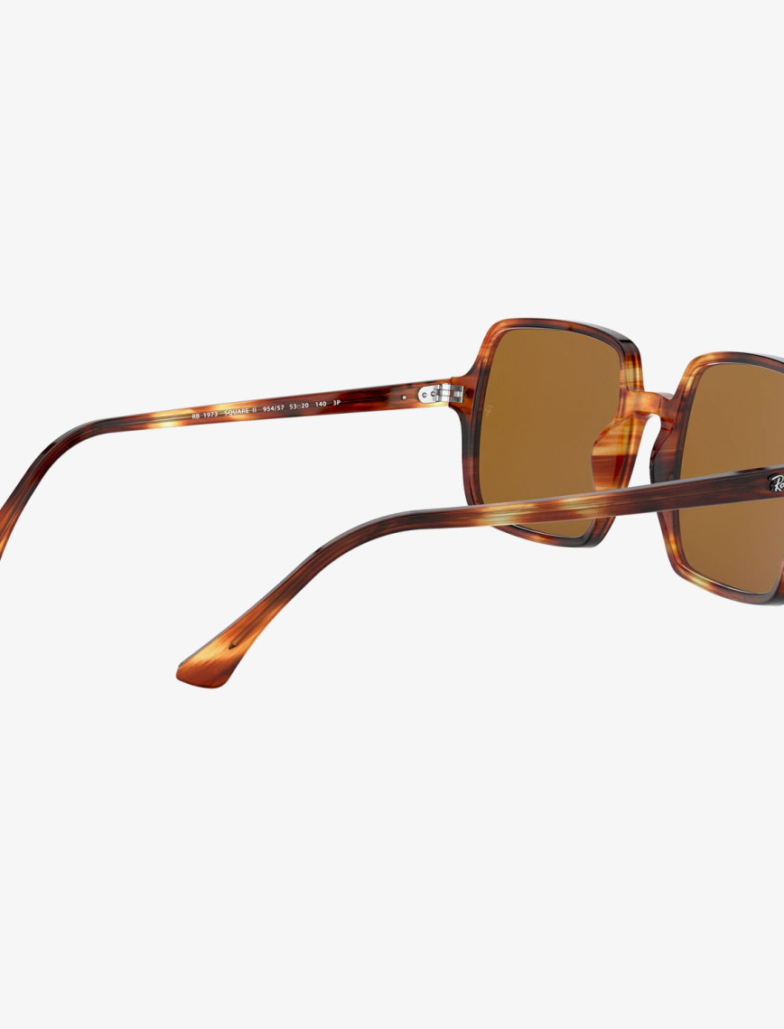 RAY-BAN 0RB1973 Square II Kadın Stripped Havana Güneş Gözlüğü RAY-BAN 0RB1973 Square II Kadın Stripped Havana Güneş Gözlüğü