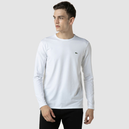 Lacoste Erkek Regular Fit Uzun Kollu Bisiklet Yaka Beyaz T-Shirt Lacoste Erkek Regular Fit Uzun Kollu Bisiklet Yaka Beyaz T-Shirt