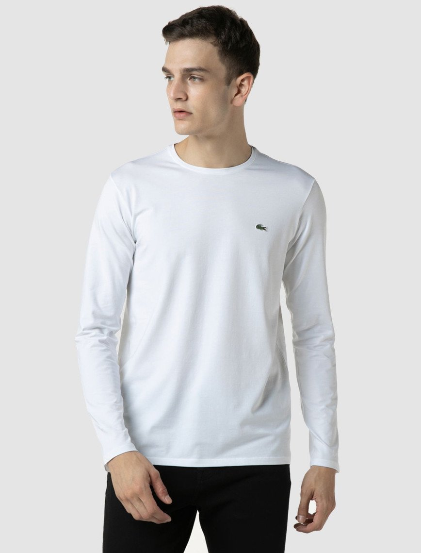 Lacoste Erkek Regular Fit Uzun Kollu Bisiklet Yaka Beyaz T-Shirt Lacoste Erkek Regular Fit Uzun Kollu Bisiklet Yaka Beyaz T-Shirt