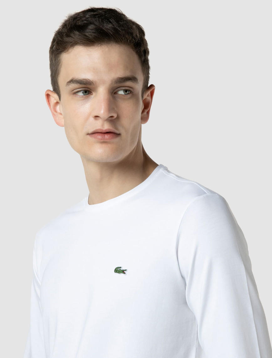 Lacoste Erkek Regular Fit Uzun Kollu Bisiklet Yaka Beyaz T-Shirt Lacoste Erkek Regular Fit Uzun Kollu Bisiklet Yaka Beyaz T-Shirt