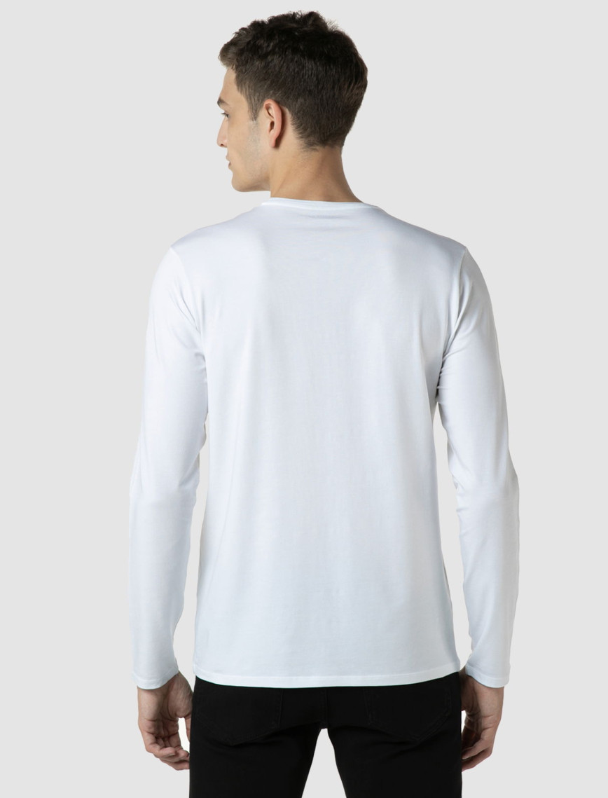 Lacoste Erkek Regular Fit Uzun Kollu Bisiklet Yaka Beyaz T-Shirt Lacoste Erkek Regular Fit Uzun Kollu Bisiklet Yaka Beyaz T-Shirt