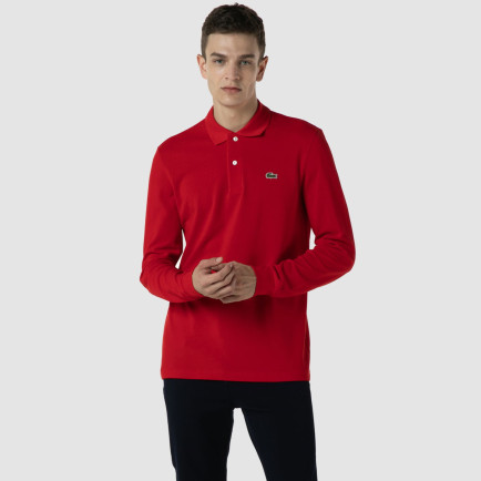 Lacoste Erkek Classic Fit Uzun Kollu Kırmızı Polo