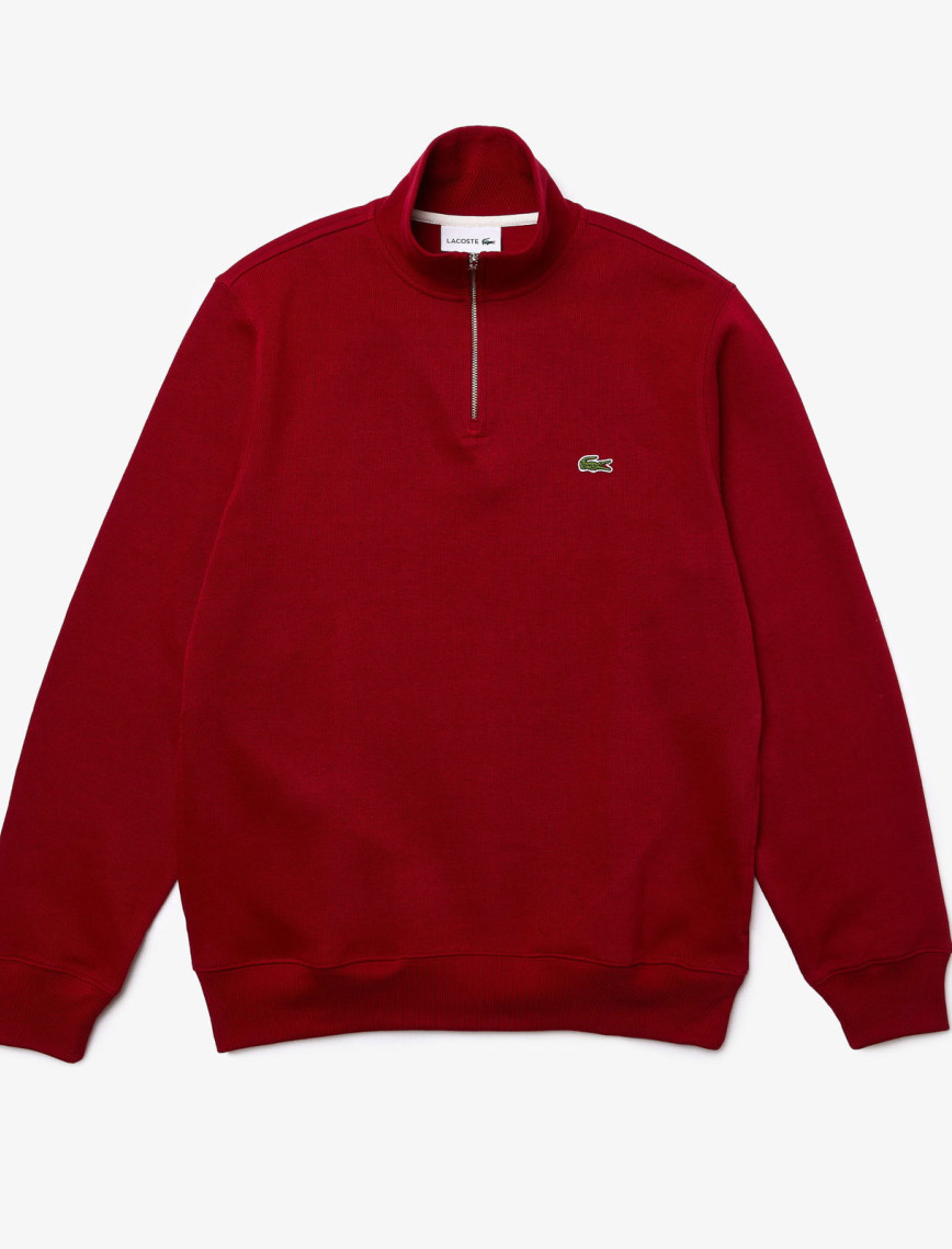 Lacoste Erkek Classic Fit Yarım Fermuarlı Bordo Sweatshirt Lacoste Erkek Classic Fit Yarım Fermuarlı Bordo Sweatshirt