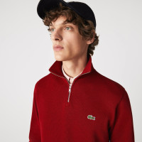 Lacoste Erkek Classic Fit Yarım Fermuarlı Bordo Sweatshirt Lacoste Erkek Classic Fit Yarım Fermuarlı Bordo Sweatshirt