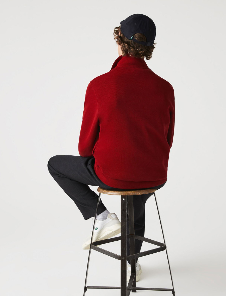 Lacoste Erkek Classic Fit Yarım Fermuarlı Bordo Sweatshirt Lacoste Erkek Classic Fit Yarım Fermuarlı Bordo Sweatshirt