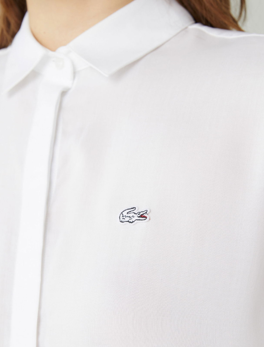Lacoste Kadın Regular Fit Yarım Kol Beyaz Gömlek Lacoste Kadın Regular Fit Yarım Kol Beyaz Gömlek