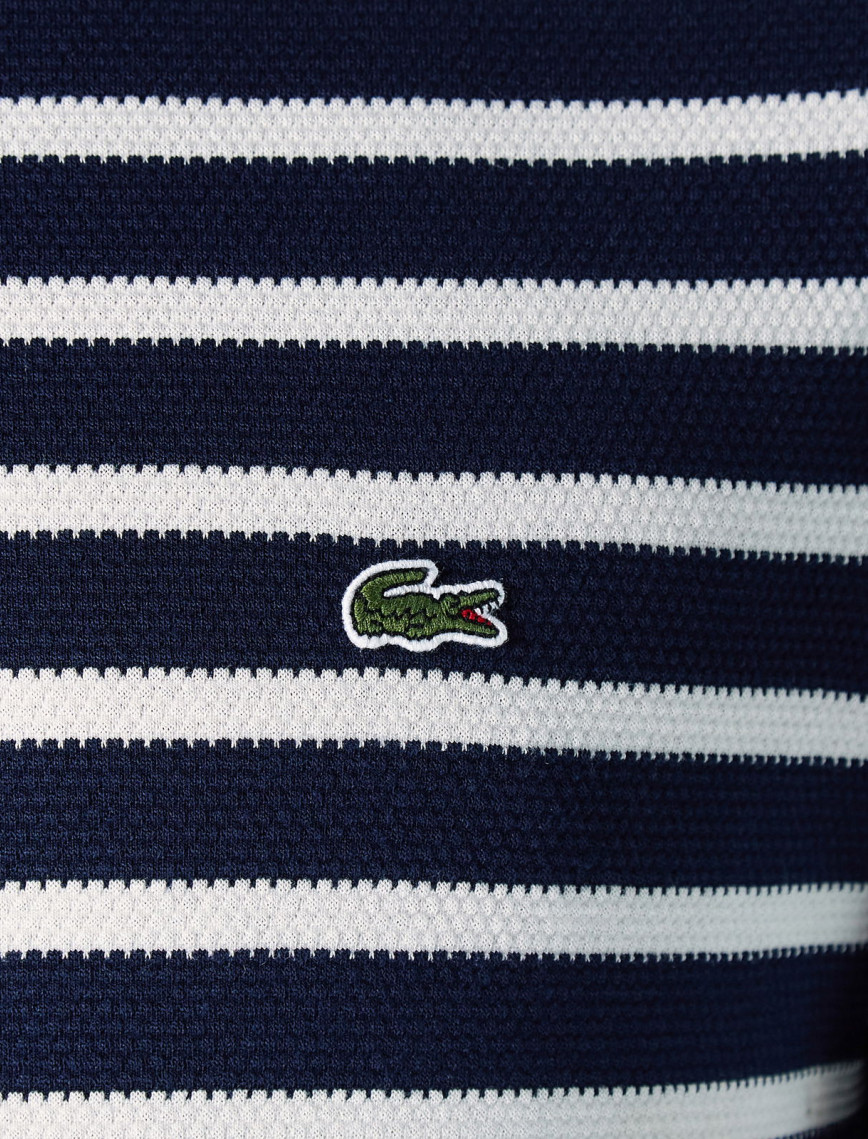 Lacoste Erkek Slim Fit Bisiklet Yaka Çizgili Lacivert T-Shirt Lacoste Erkek Slim Fit Bisiklet Yaka Çizgili Lacivert T-Shirt
