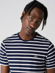 Lacoste Erkek Slim Fit Bisiklet Yaka Çizgili Lacivert T-Shirt Lacoste Erkek Slim Fit Bisiklet Yaka Çizgili Lacivert T-Shirt