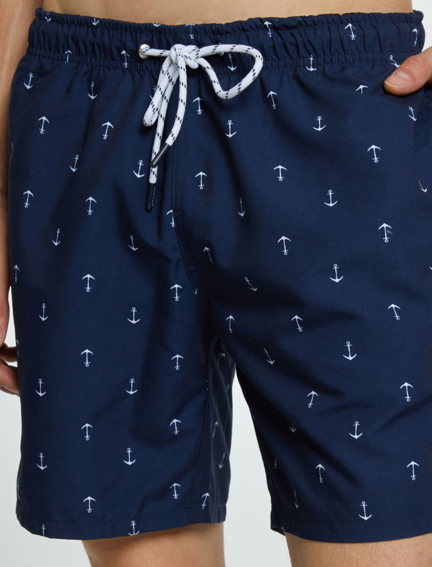 Nautica Erkek Lacivert Desenli Mayo Şort Nautica Erkek Lacivert Desenli Mayo Şort