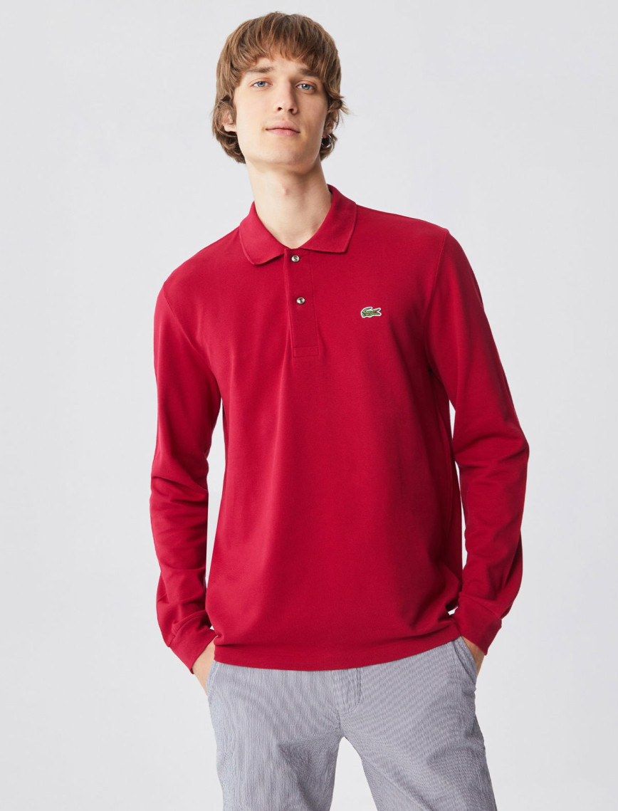 Lacoste Erkek Classic Fit Uzun Kollu Bordo Polo Lacoste Erkek Classic Fit Uzun Kollu Bordo Polo