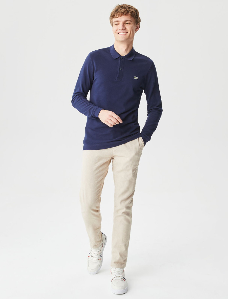 Lacoste Erkek Slim Fit Uzun Kollu Lacivert Polo Lacoste Erkek Slim Fit Uzun Kollu Lacivert Polo