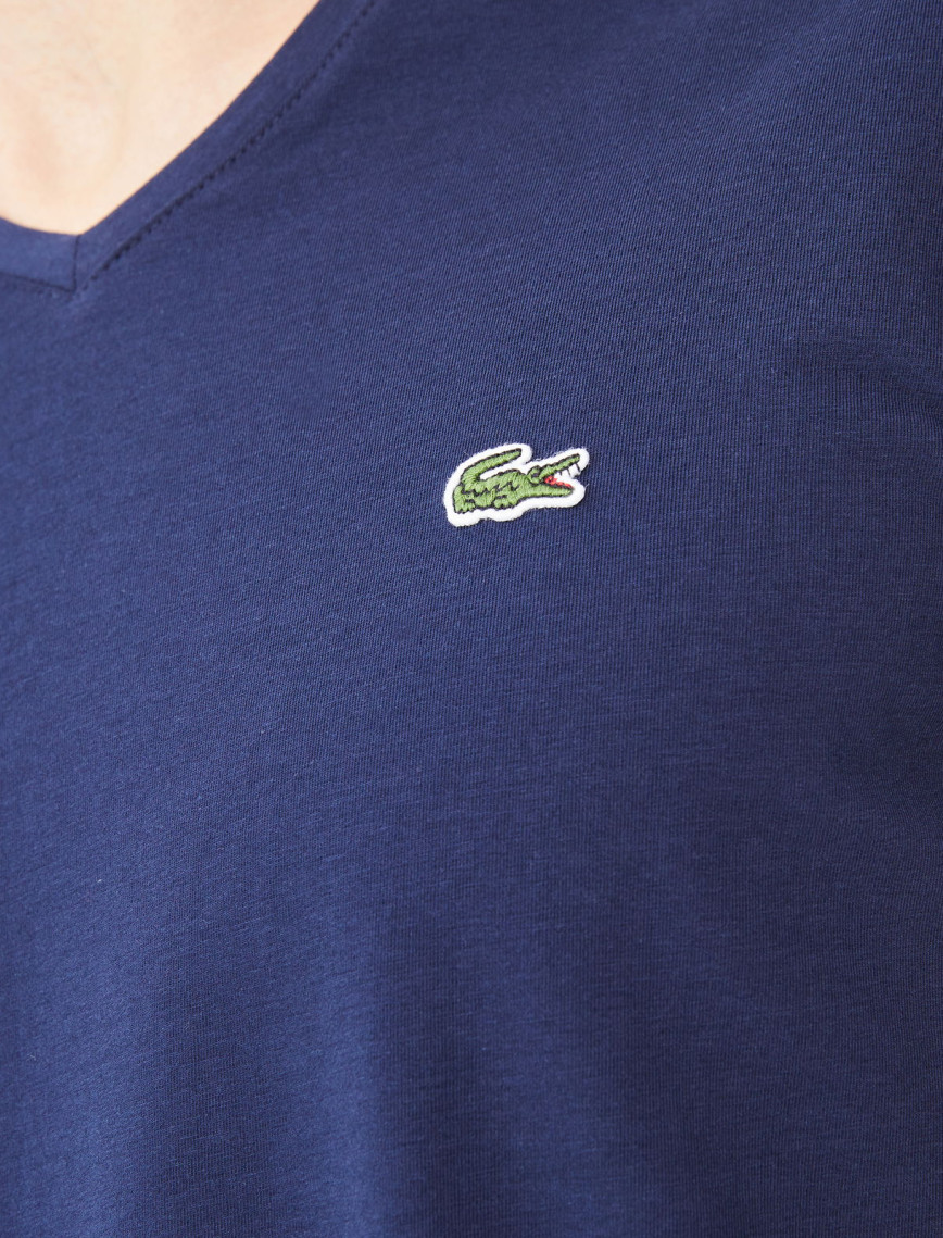 Lacoste V Yaka Lacivert T-Shirt Lacoste V Yaka Lacivert T-Shirt
