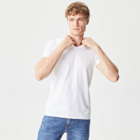 Lacoste Erkek Slim Fit V yaka Beyaz T-Shirt Lacoste Erkek Slim Fit V yaka Beyaz T-Shirt