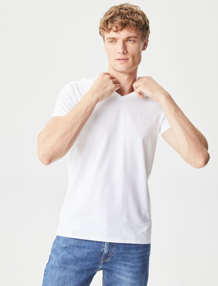 Lacoste Erkek Regular Fit V Yaka Lacivert T-Shirt Lacoste Erkek Regular Fit V Yaka Lacivert T-Shirt