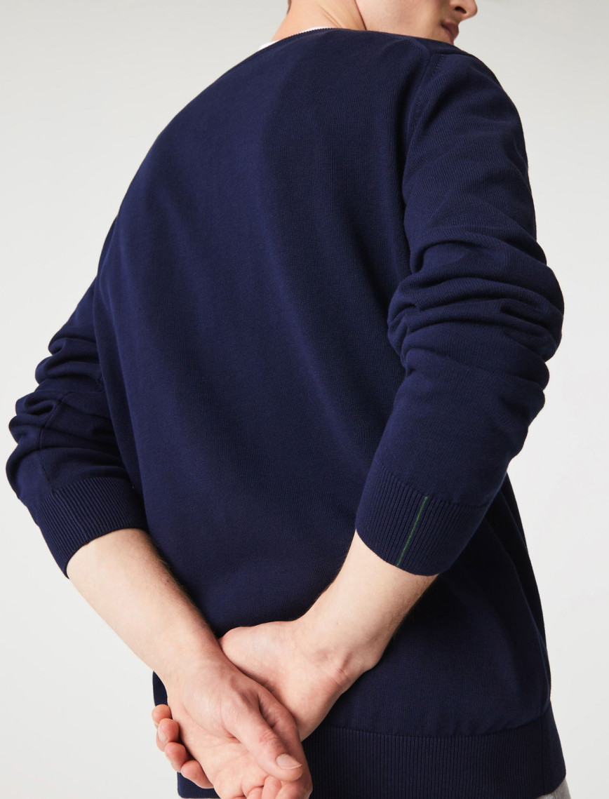 Lacoste Erkek Regular Fit V Yaka Organik Pamuk Lacivert Triko Lacoste Erkek Regular Fit V Yaka Organik Pamuk Lacivert Triko