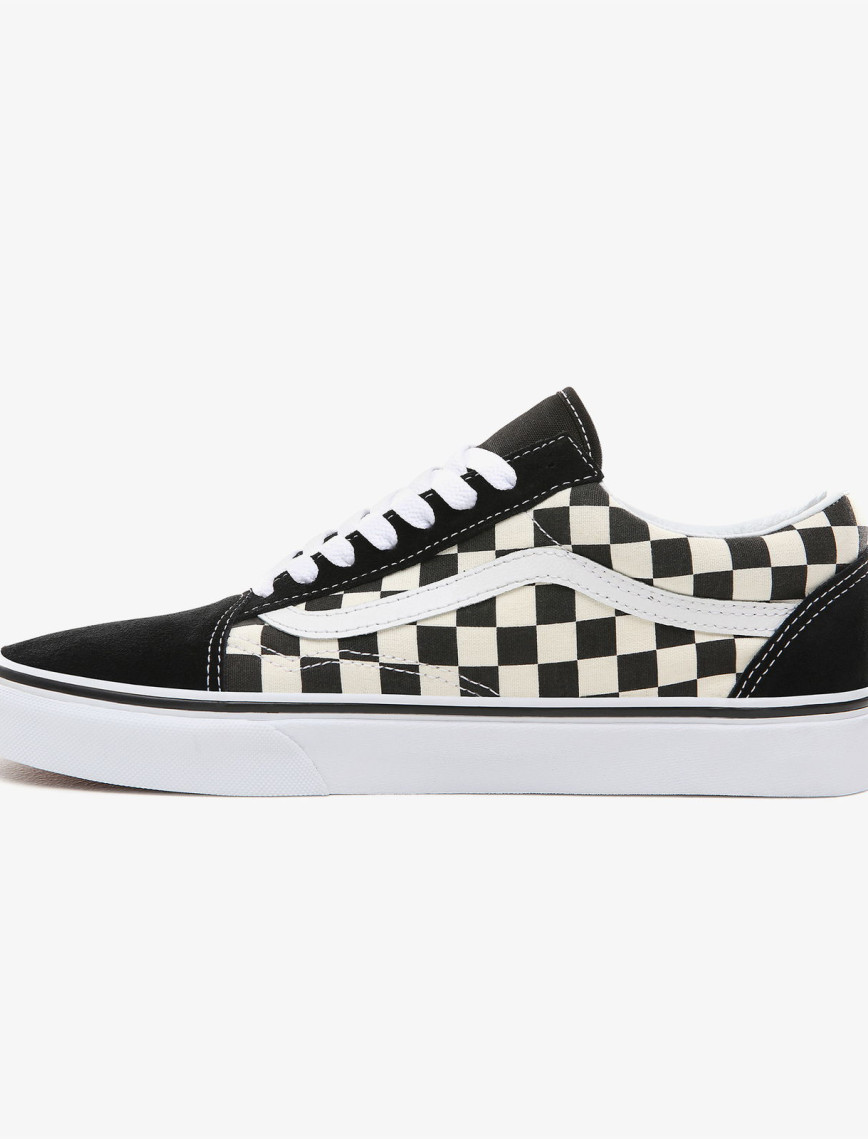 Vans Primary Check Old Skool Siyah - Bej Unisex Sneaker Vans Primary Check Old Skool Siyah - Bej Unisex Sneaker