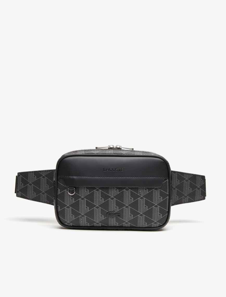 Lacoste The Blend Erkek Monogram Siyah Bel Çantası Lacoste The Blend Erkek Monogram Siyah Bel Çantası